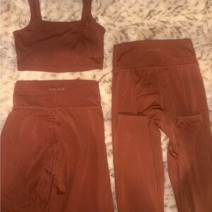 Lounge Underwear 3-Piece Activewear Set (S) - Bra, Leggings & Biker Shorts